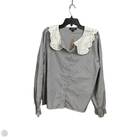 Blouse Long Sleeve By J. Crew In Striped Pattern, Size: L