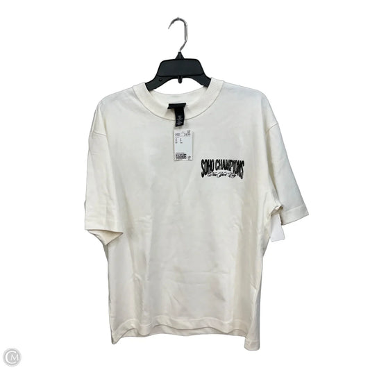 Top Short Sleeve Basic By H&m In Cream, Size: S