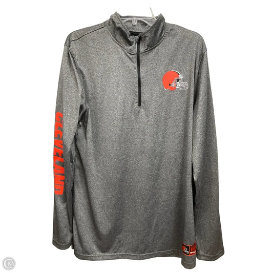 Athletic Top Long Sleeve Collar By Nfl In Grey, Size: L