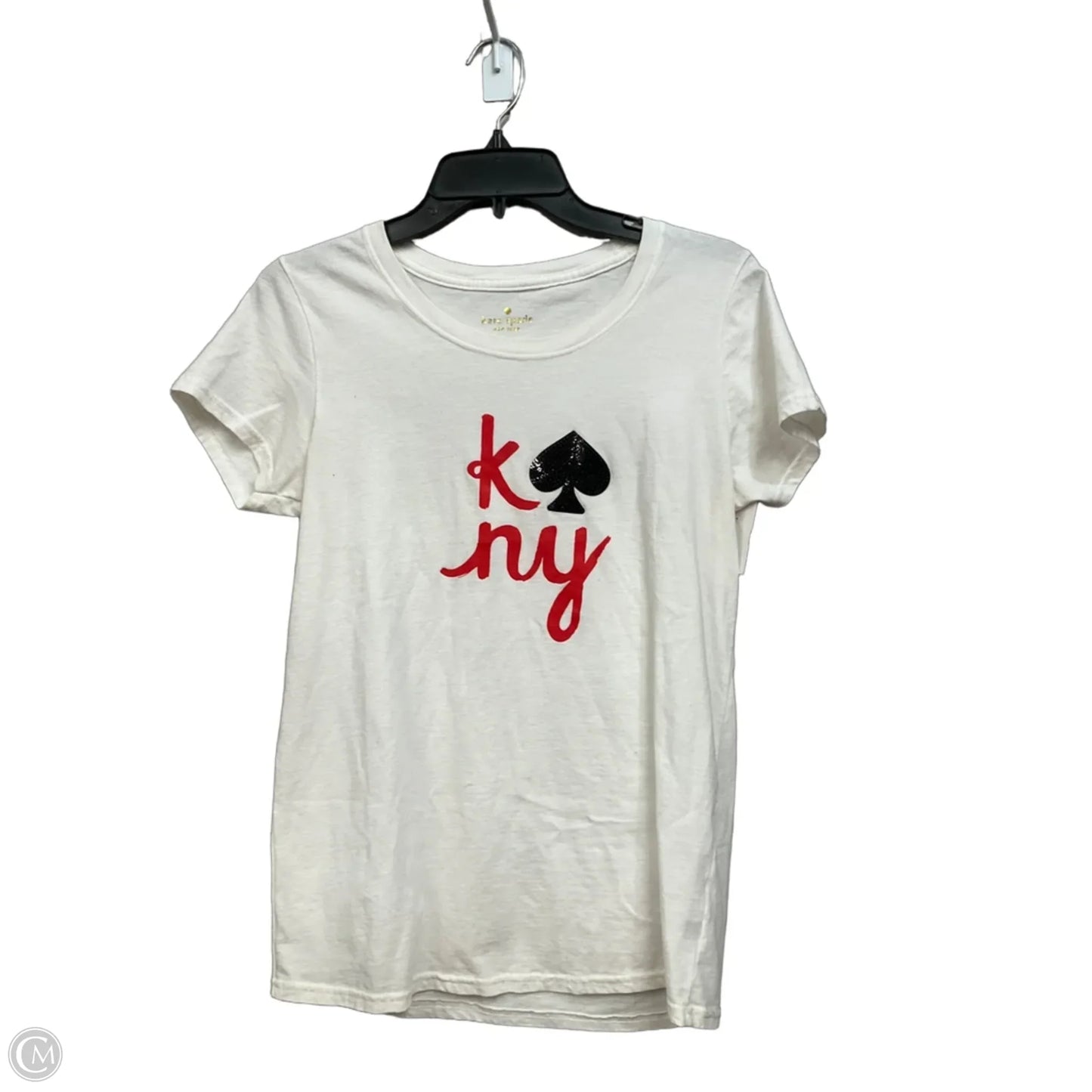 Top Short Sleeve Designer By Kate Spade In White, Size: Xl