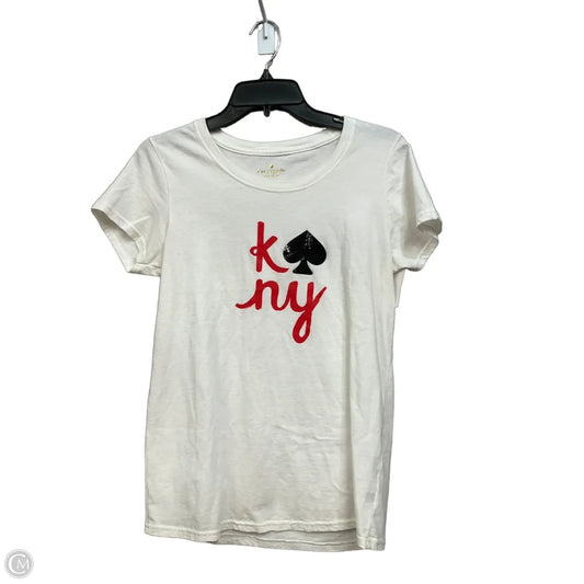 Top Short Sleeve Designer By Kate Spade In White, Size: Xl