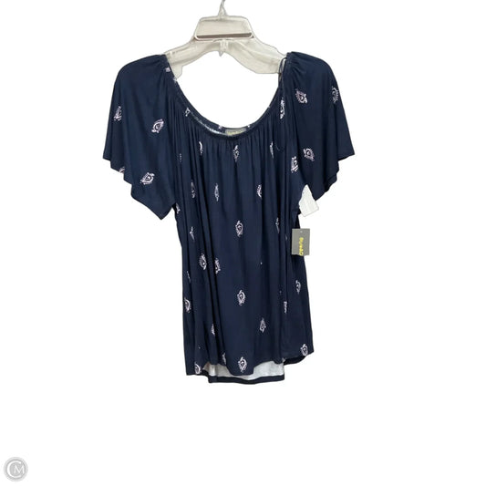 Top Short Sleeve By Style And Company In Navy, Size: 1x