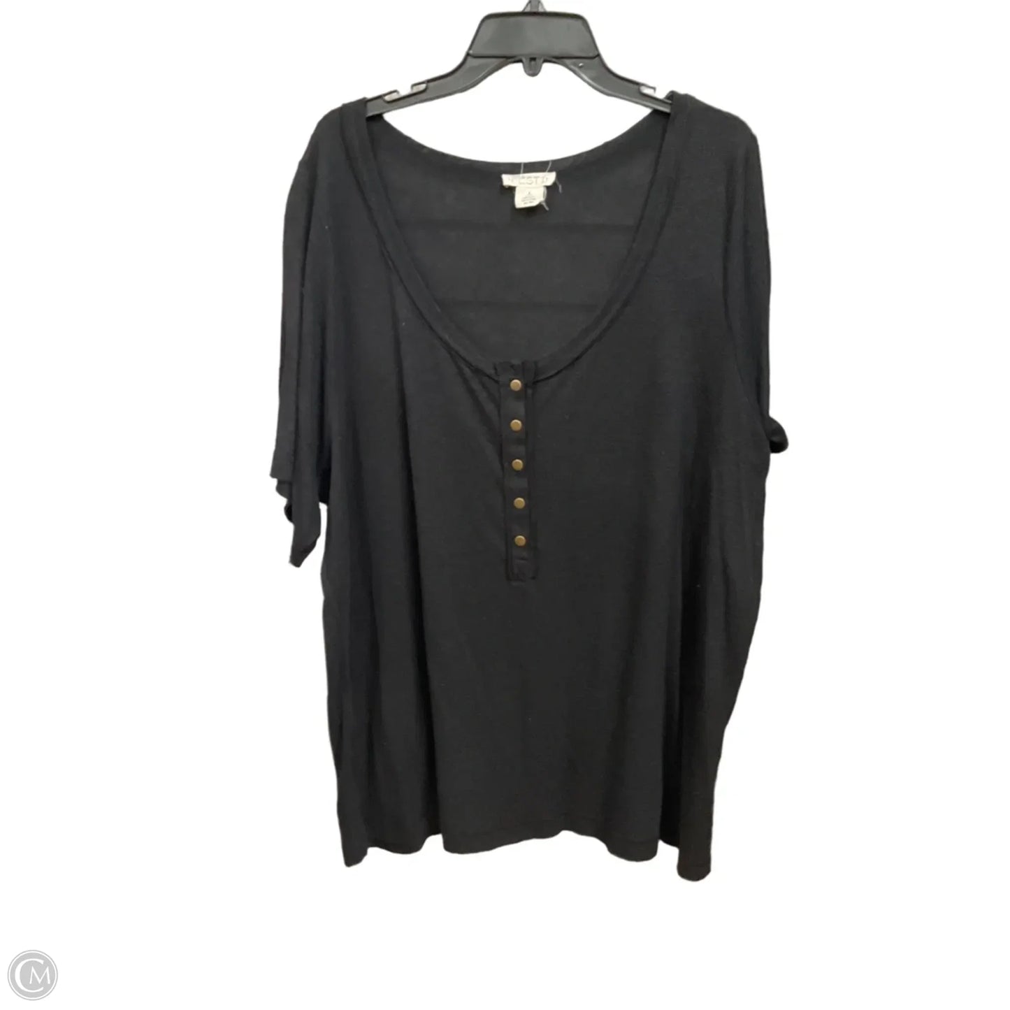 Top Short Sleeve By Festi In Black, Size: 4x