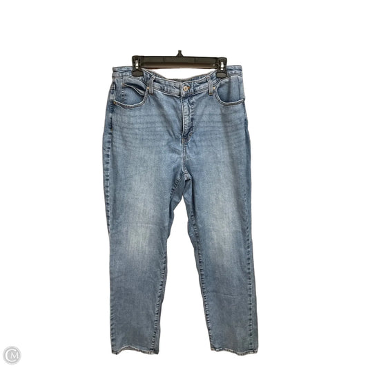 Jeans Straight By Talbots In Blue Denim, Size: 14