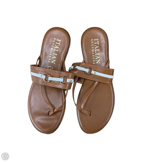 Sandals Flats By Italian Shoemakers In Brown, Size: 7.5