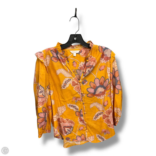 Blouse Long Sleeve By Lc Lauren Conrad In Orange, Size: S
