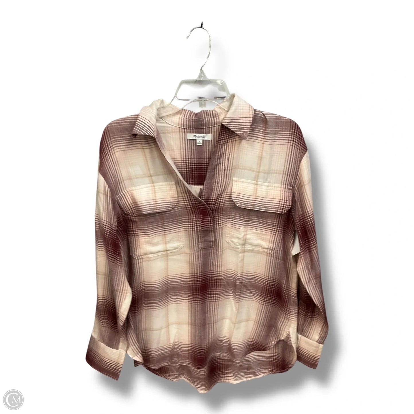 Top Long Sleeve By Madewell In Maroon, Size: S