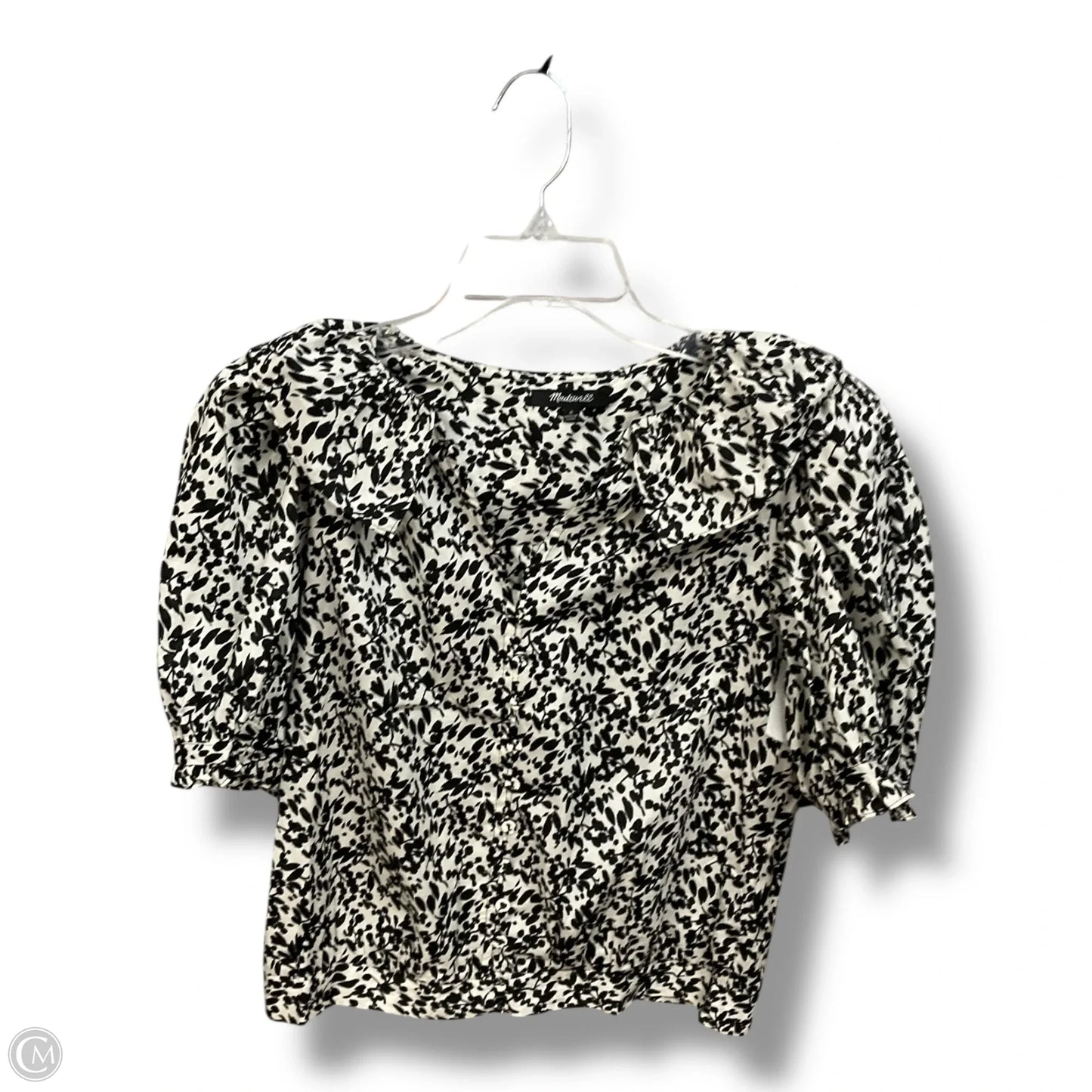 Top Short Sleeve By Madewell In Black & White, Size: S