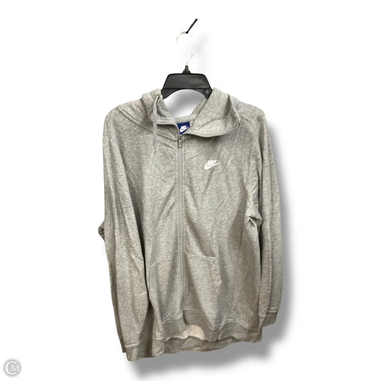 Athletic Jacket By Nike Apparel In Grey, Size: 1x