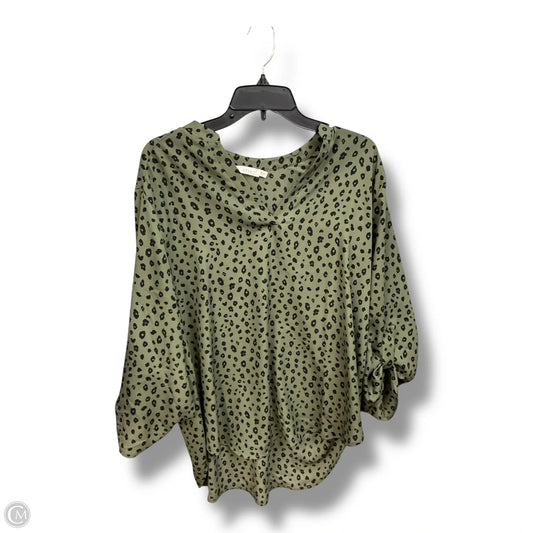 Blouse Long Sleeve By Lush In Green, Size: Xxl