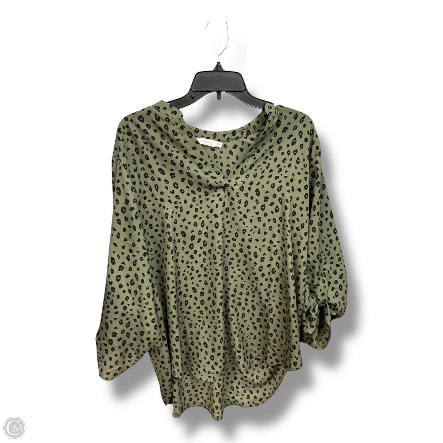 Blouse Long Sleeve By Lush In Green, Size: Xxl