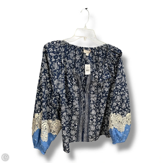 Top Long Sleeve By Loft In Blue, Size: Xl
