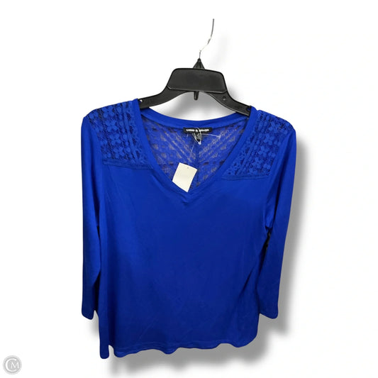Top 3/4 Sleeve By Cable And Gauge In Blue, Size: L