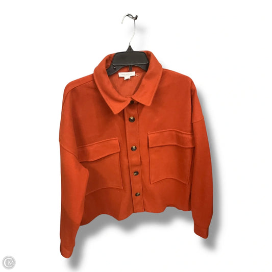 Jacket Shirt By Beachlunchlounge In Orange, Size: Xl