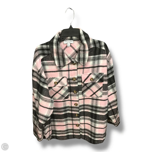 Jacket Shirt By Clothes Mentor In Black & Pink, Size: Xl