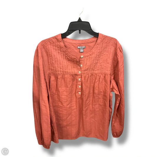 Top Long Sleeve By Falls Creek In Coral, Size: 1x