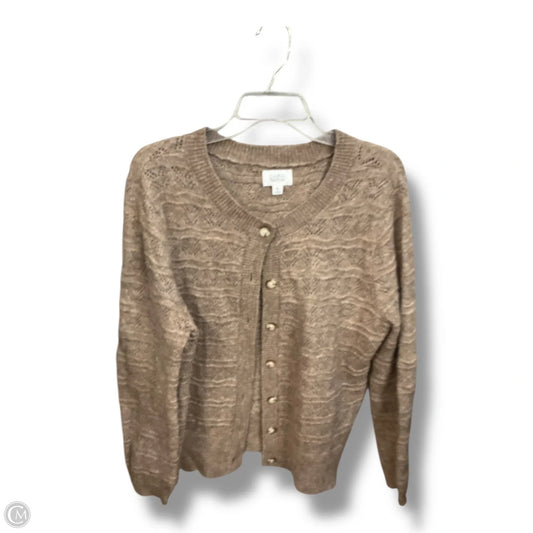 Cardigan By Croft And Barrow In Tan, Size: Xl