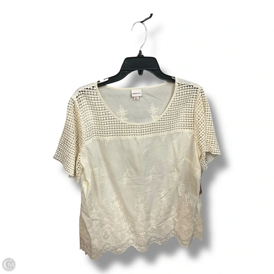 Top Short Sleeve By Merona In Cream, Size: Xxl