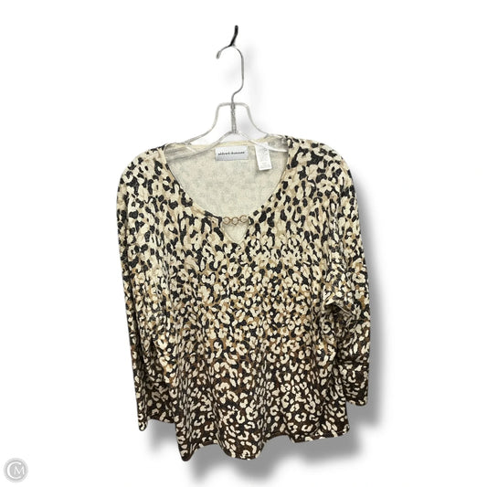 Top 3/4 Sleeve By Alfred Dunner In Animal Print, Size: L