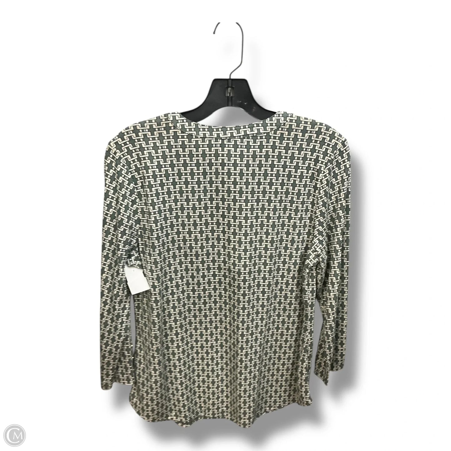 Top 3/4 Sleeve By Liz Claiborne In Green, Size: M