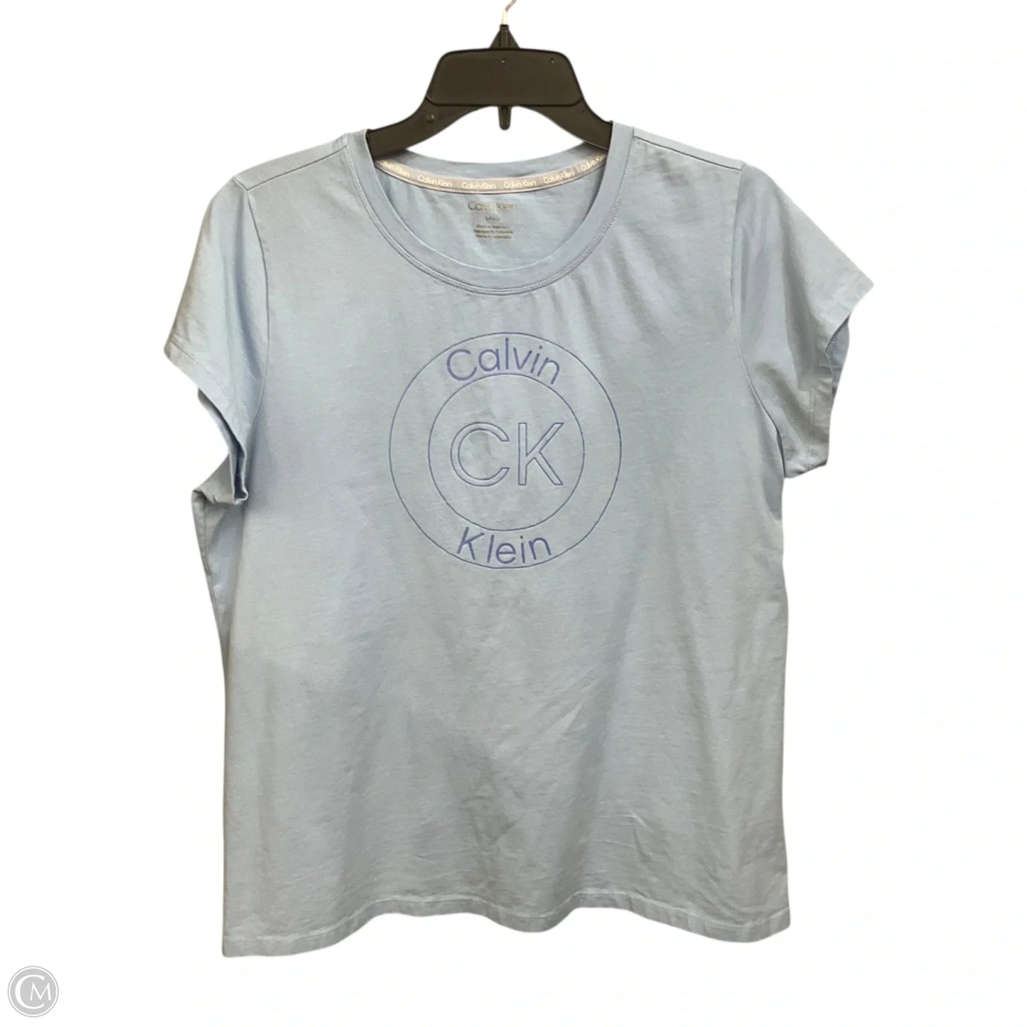 Top Short Sleeve By Calvin Klein In Blue, Size: L