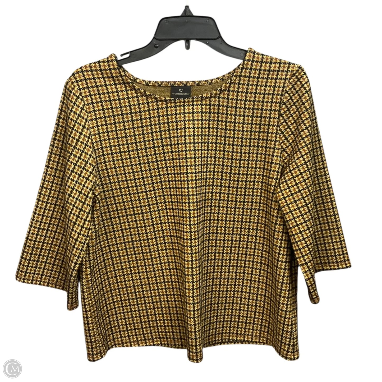 Top 3/4 Sleeve By Worthington In Yellow, Size: M