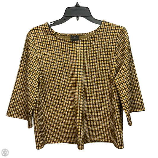 Top 3/4 Sleeve By Worthington In Yellow, Size: M