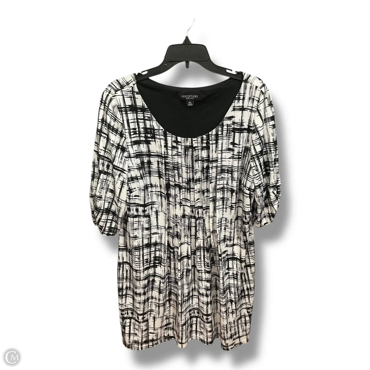 Dress Casual Midi By Perceptions In Black & White, Size: Xxl