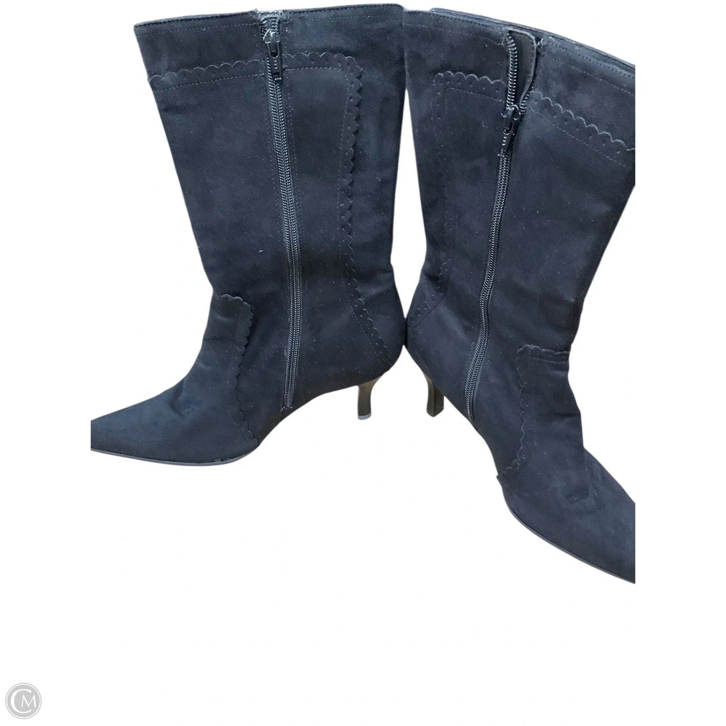 Boots Mid-calf Heels By George In Black, Size: 8.5