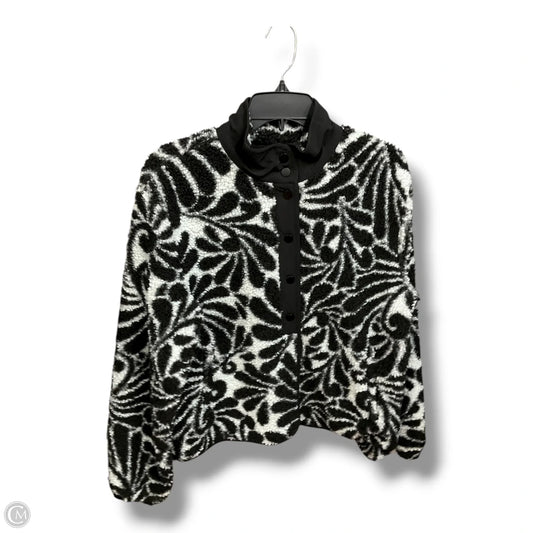 Jacket Faux Fur & Sherpa By Liz Claiborne In Black & White, Size: M