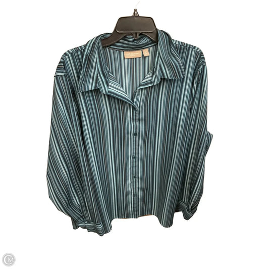 Blouse Long Sleeve By Croft And Barrow In Blue, Size: 3x