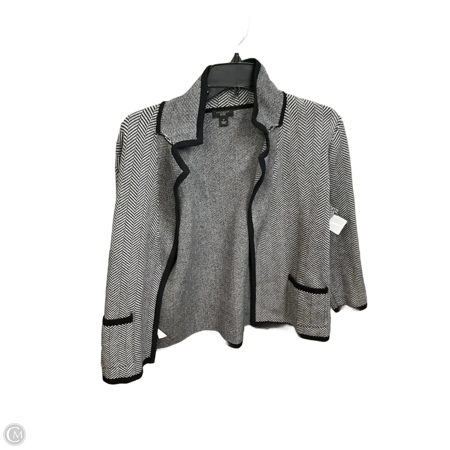 Cardigan By Ann Taylor In Black & White, Size: Lp