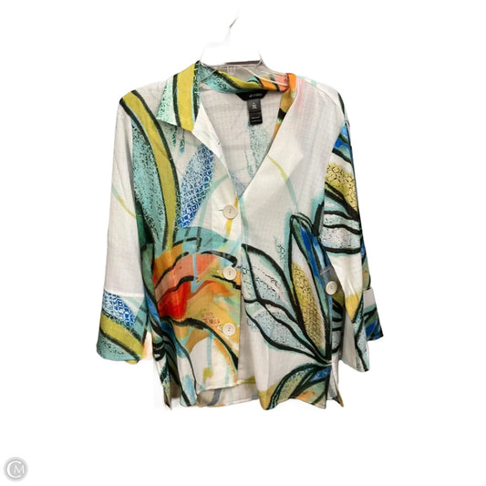 Blouse 3/4 Sleeve By Ali Miles In Multi-colored, Size: L