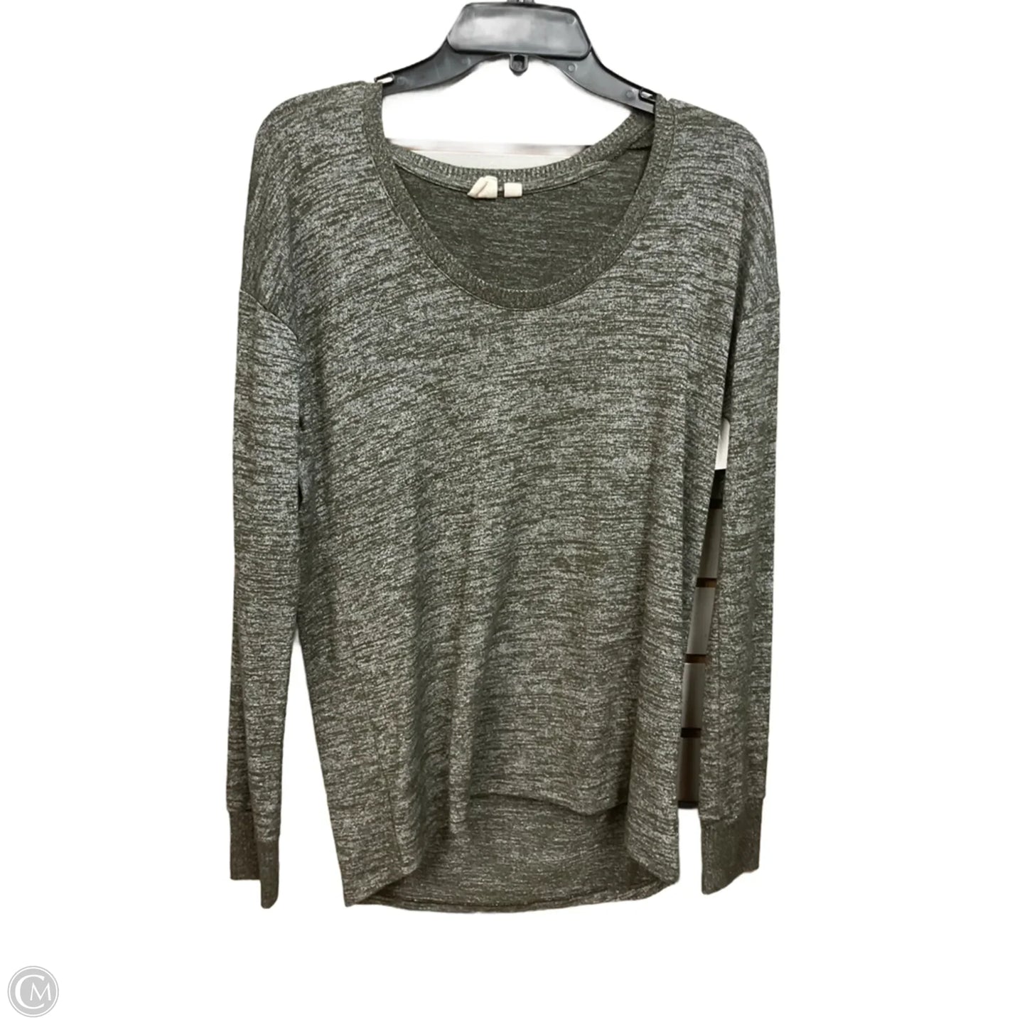 Top Long Sleeve Basic By Gap In Green, Size: S