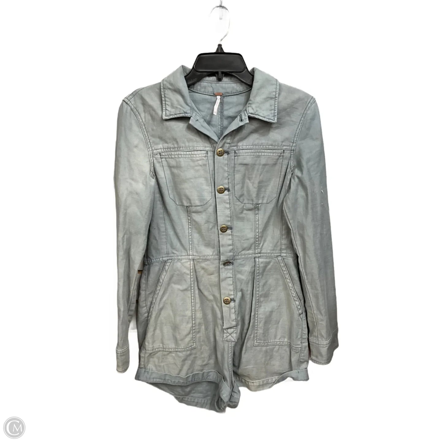Romper By Free People In Blue Denim, Size: Xs