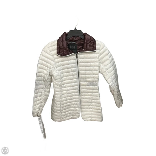 Coat Puffer & Quilted By Helly Hansen In White, Size: M