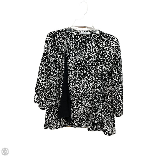 Cardigan By Clothes Mentor In Black & White, Size: Xl