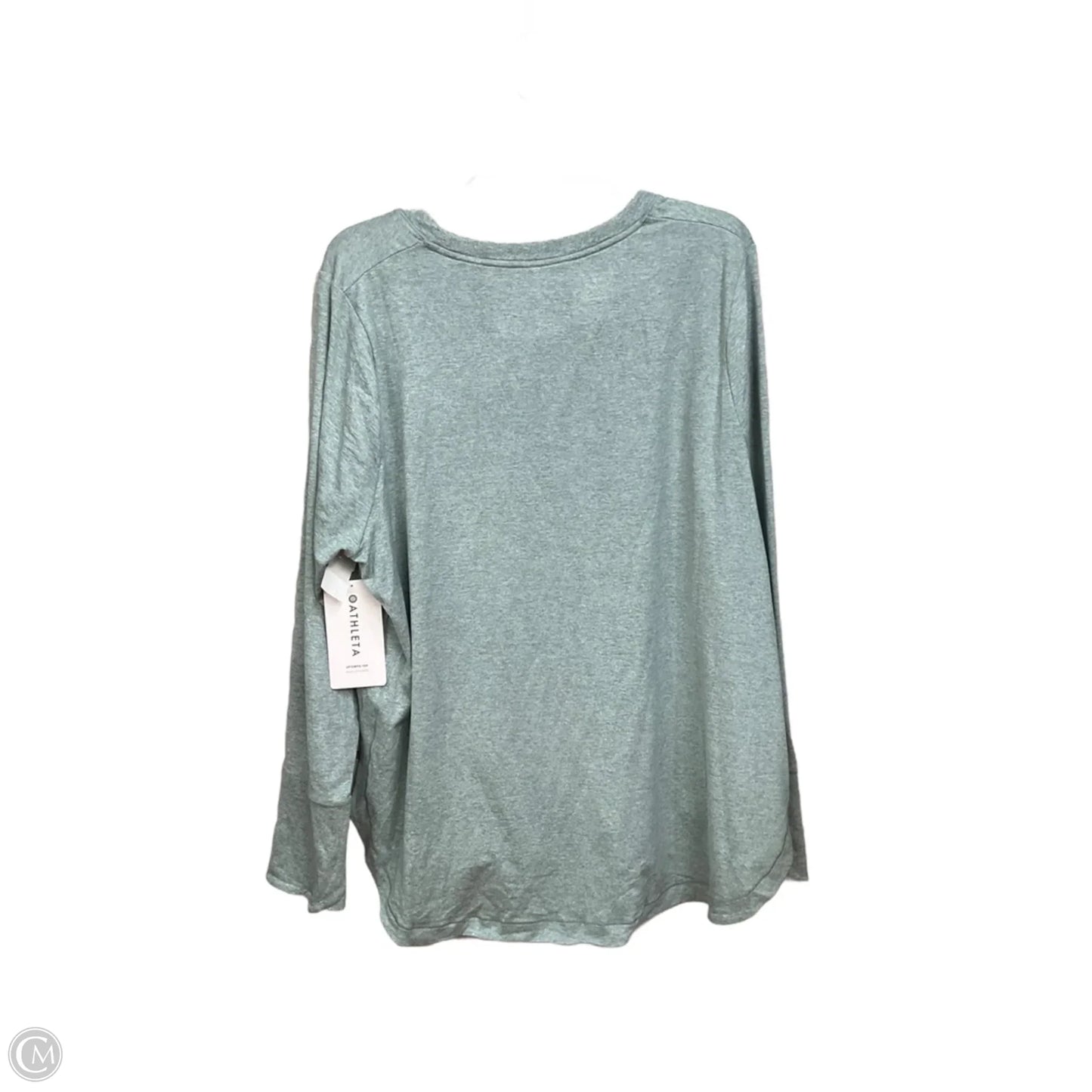 Athletic Top Long Sleeve Collar By Athleta In Green, Size: 2x