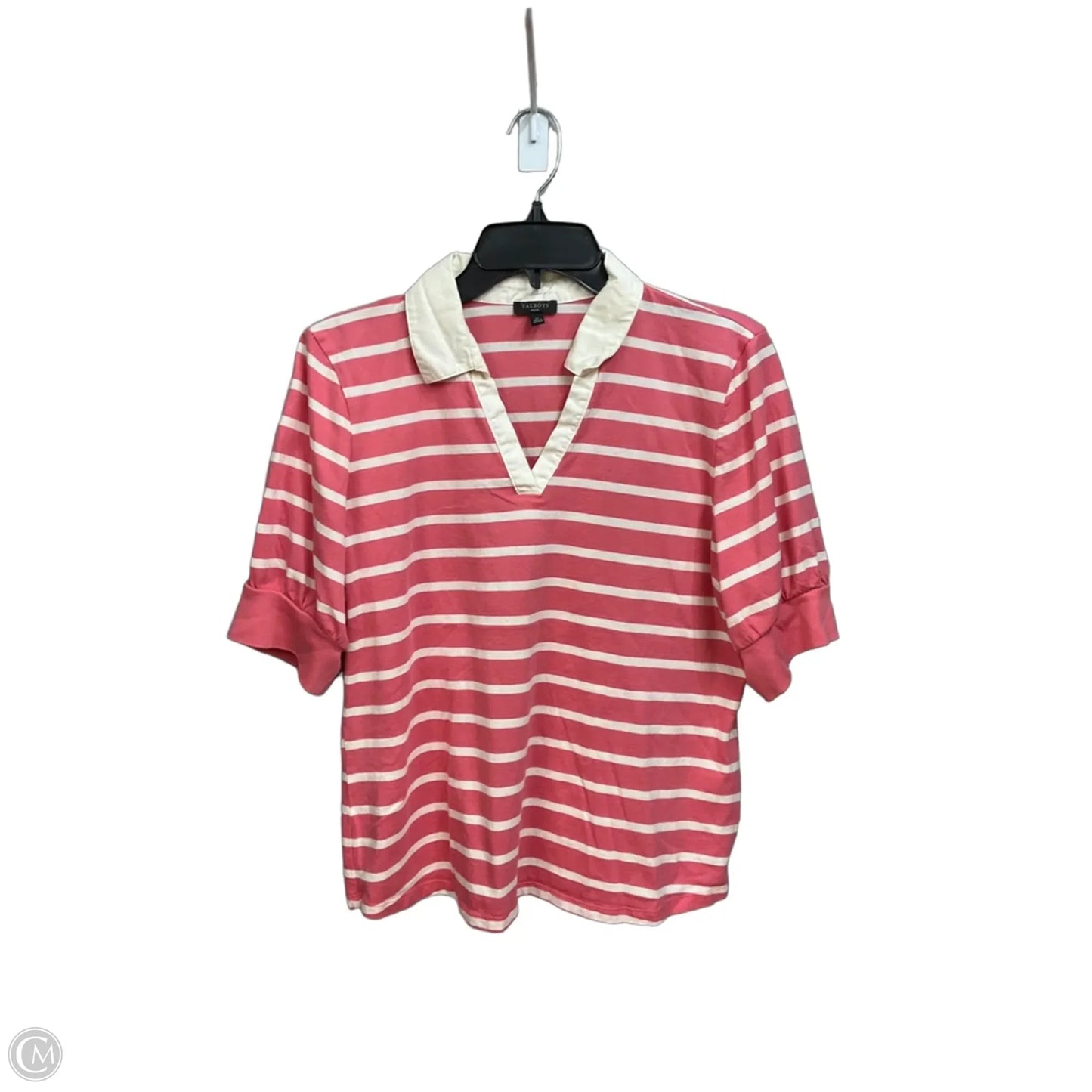 Top Short Sleeve By Talbots In Striped Pattern, Size: Lp