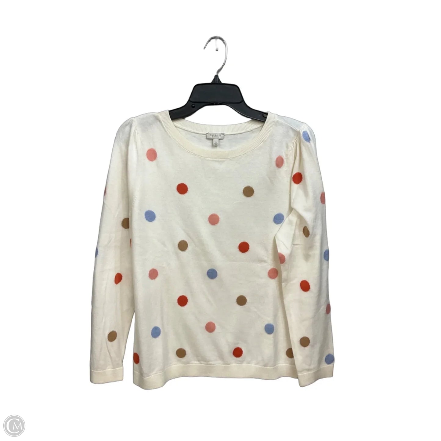 Top Long Sleeve By Talbots In Polkadot Pattern, Size: Lp