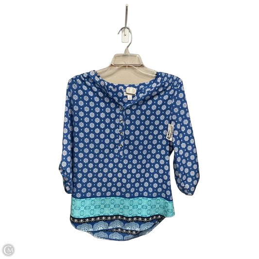 Blouse Long Sleeve By Croft And Barrow In Blue, Size: S