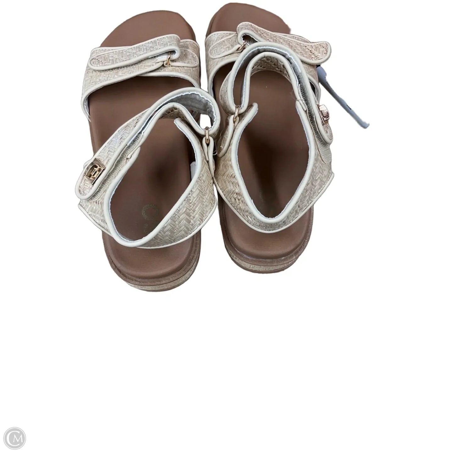 Sandals Heels Platform By So In Cream, Size: 8.5