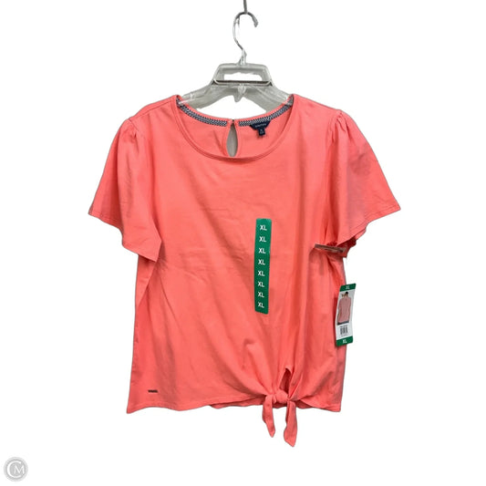 Top Short Sleeve By Nautica In Peach, Size: Xl