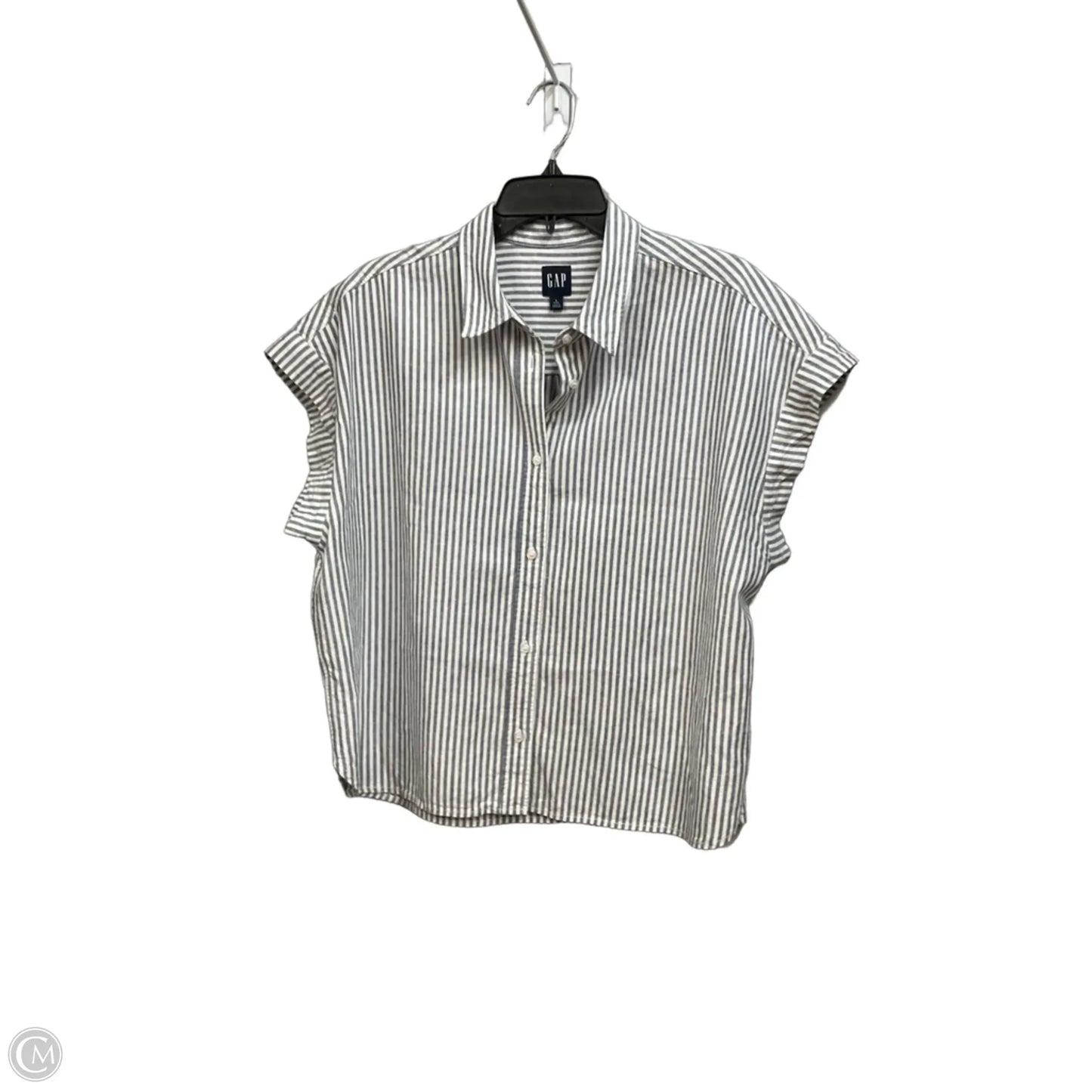 Top Sleeveless By Gap In Striped Pattern, Size: L