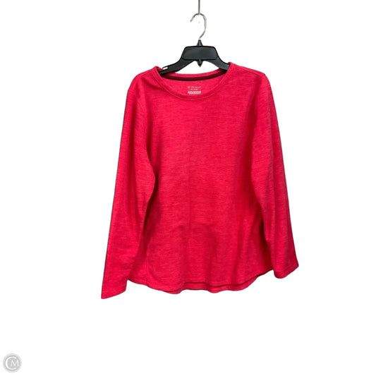 Athletic Top Long Sleeve Collar By Tek Gear In Pink, Size: Xxl