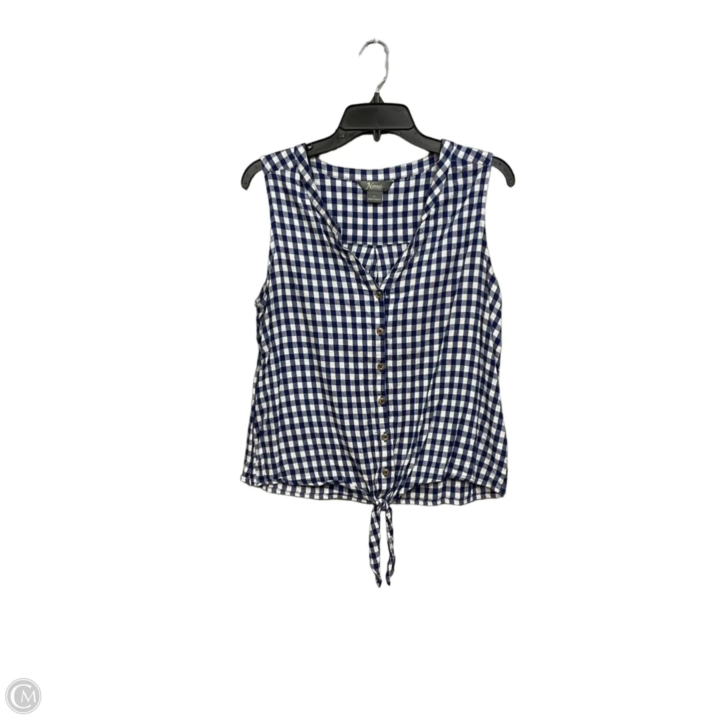 Top Sleeveless By Natural Reflections In Checkered Pattern, Size: Xl