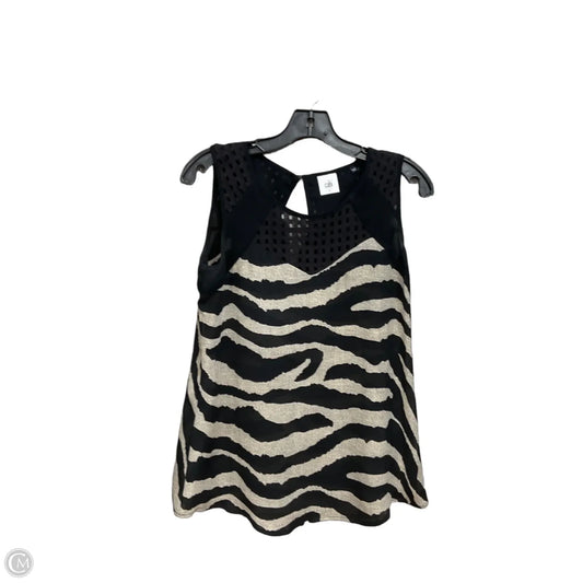 Top Sleeveless By Cabi In Black & Tan, Size: Xs