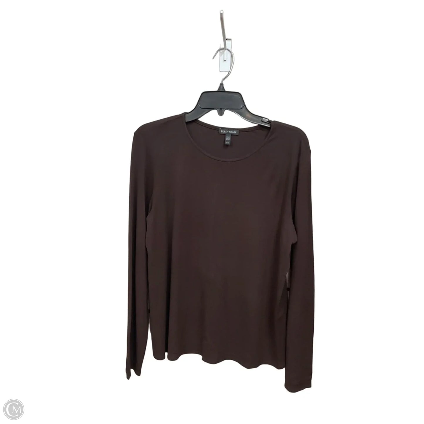 Top Long Sleeve Basic By Eileen Fisher In Brown, Size: L