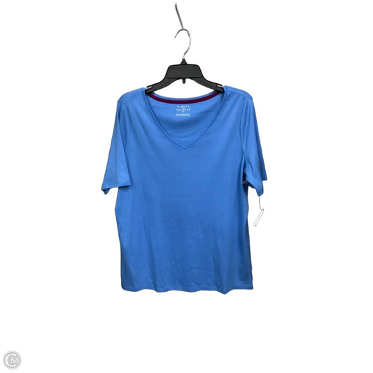 Top Short Sleeve Basic By Talbots In Blue, Size: 1x