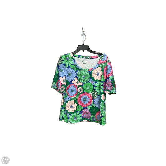 Top Short Sleeve By Talbots In Floral Print, Size: Xl